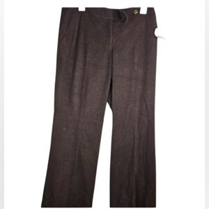 Calvin Klein Dark Brown Wider Leg Lined High Rise Pants with Pockets Sz 6